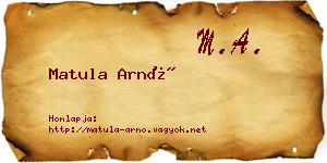Matula Arnó névjegykártya